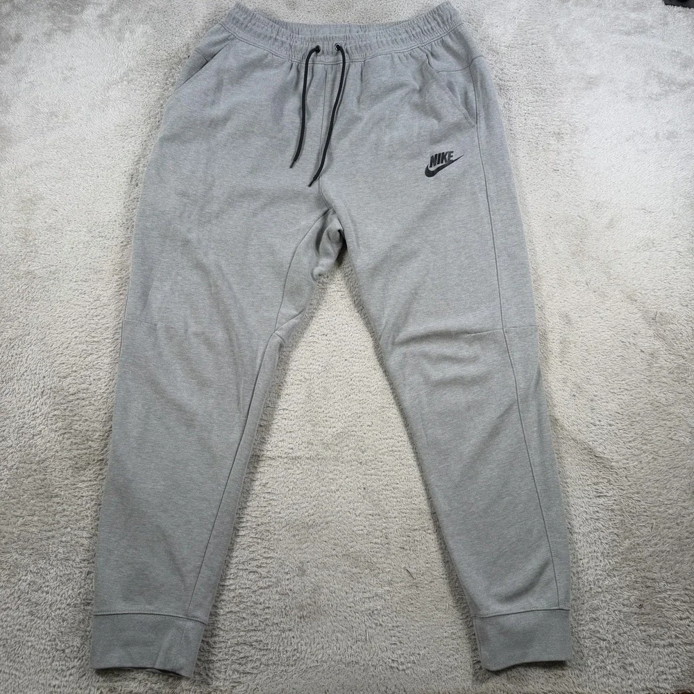 Nike Sweatpants Mens Large Grey French Terry Drawstring Gym Joggers Active